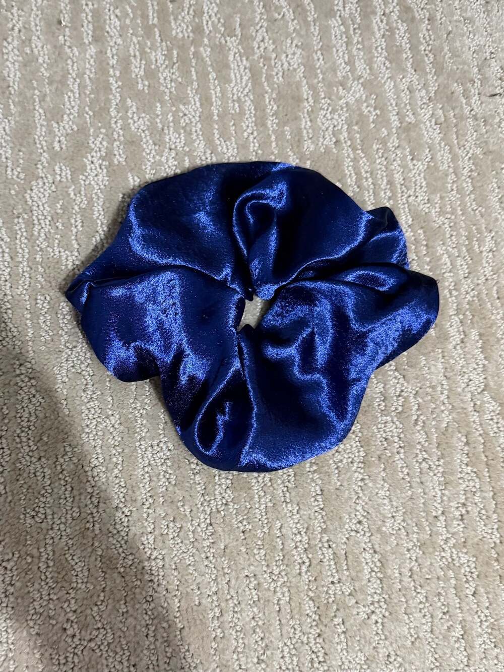 Kaxi Navy Blue Satin Scrunchie